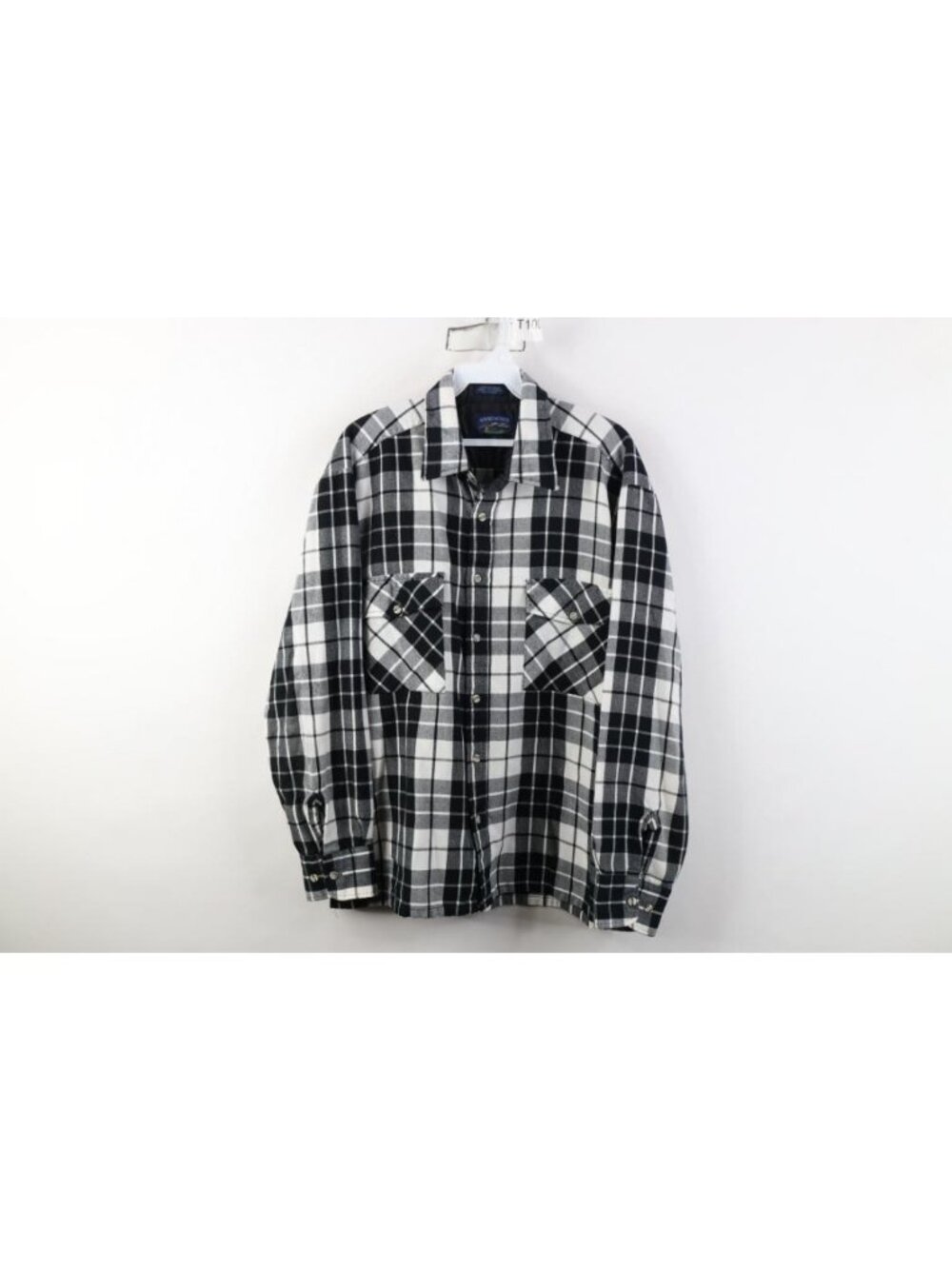 Vintage 70s 80s Streetwear Mens Large Flannel Knit Collared Button Shirt Plaid
